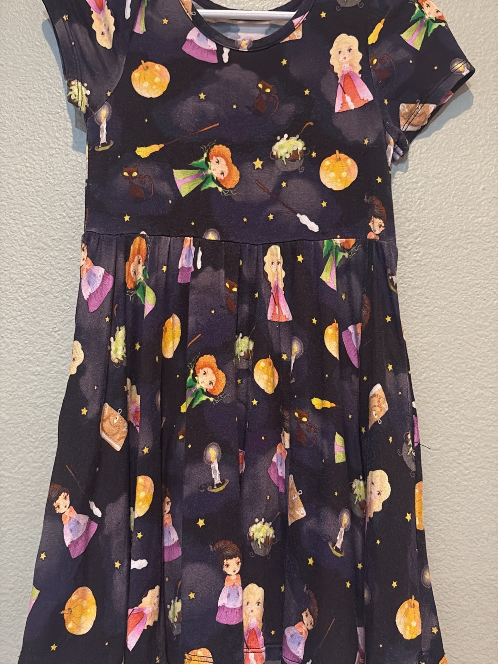 Girls' Navy Halloween Princess Print Skater Dress